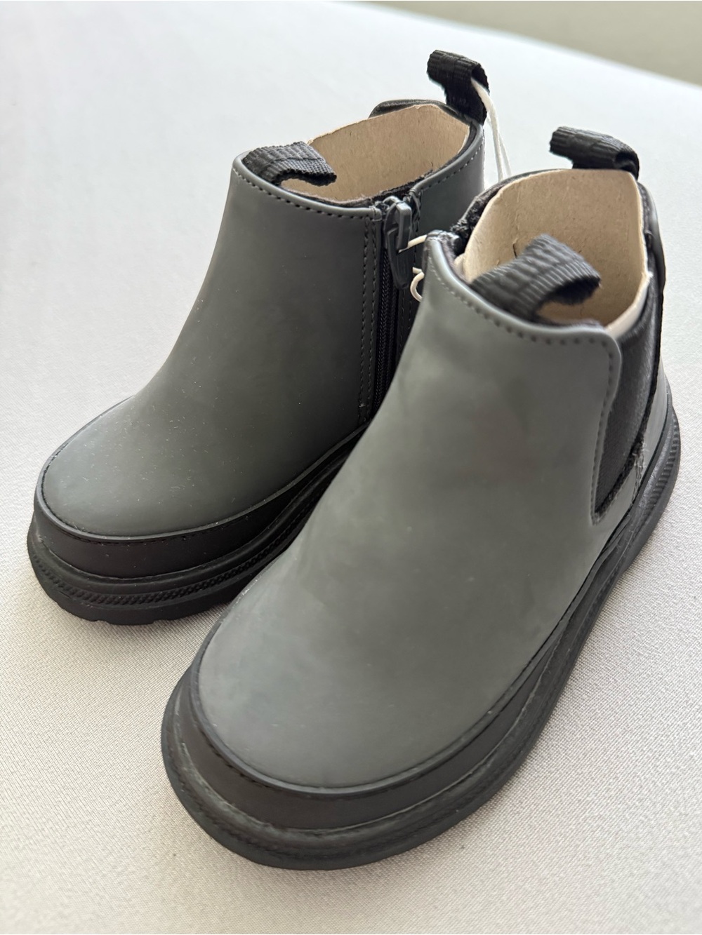 Zara Kids Gray Chelsea Style Ankle Boots